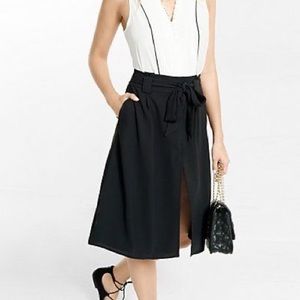 Express paper bag waisted midi skirt